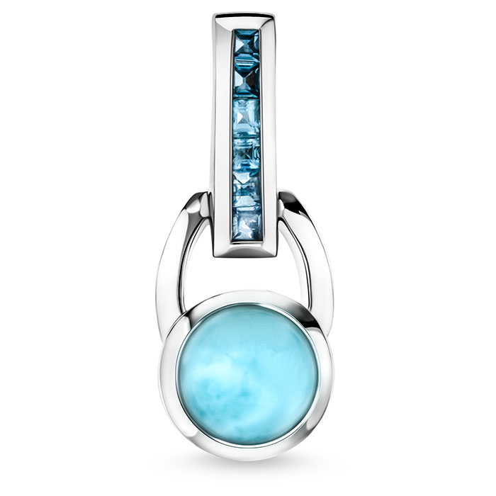 Aqua Necklace in sterling silver with Larimar and blue topaz by marahlago