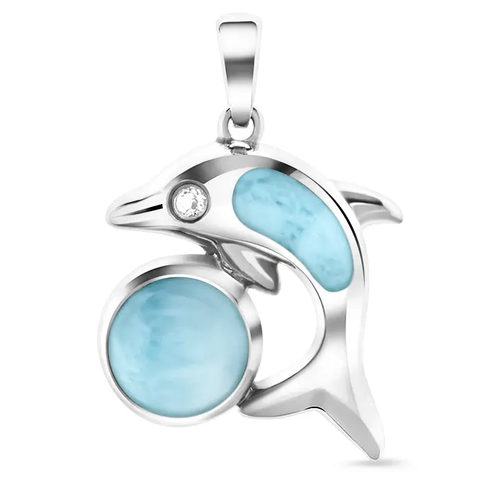 Dolphin Necklace in sterling silver by Marahlago Larimar Jewelry