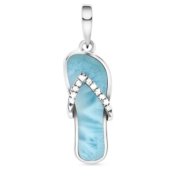 Flip Flop Pendant in sterling silver
