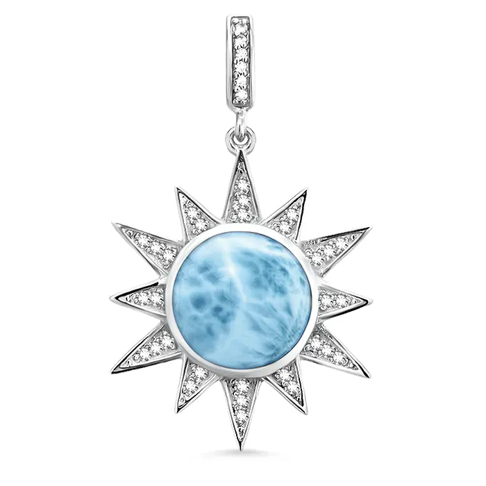 Sun Necklace with larimar