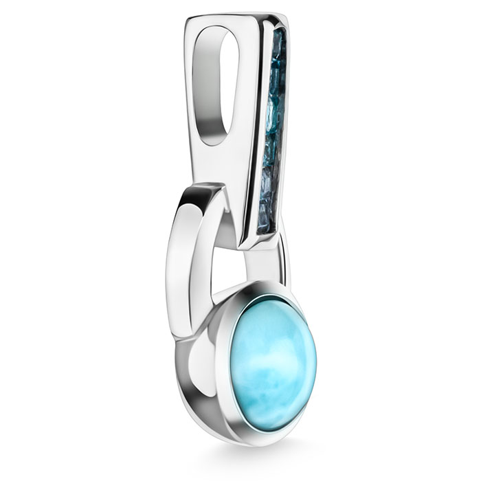 Aqua Necklace in sterling silver with Larimar and blue topaz by marahlago
