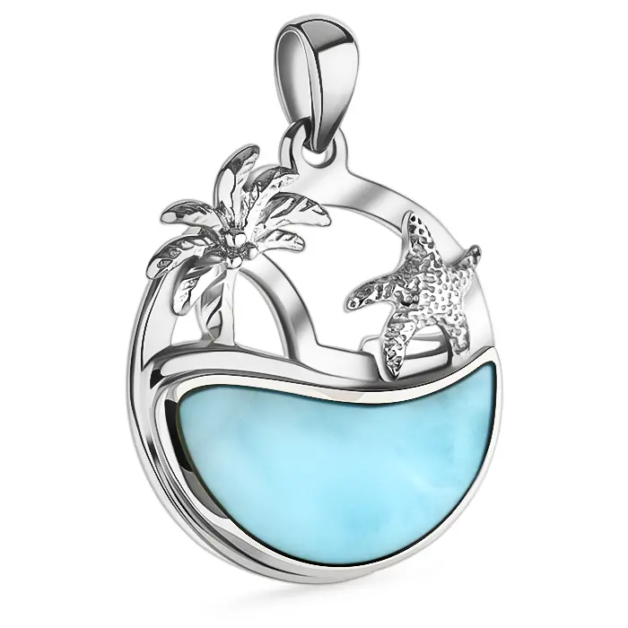 Beachy Necklace with larimar by Marahlago
