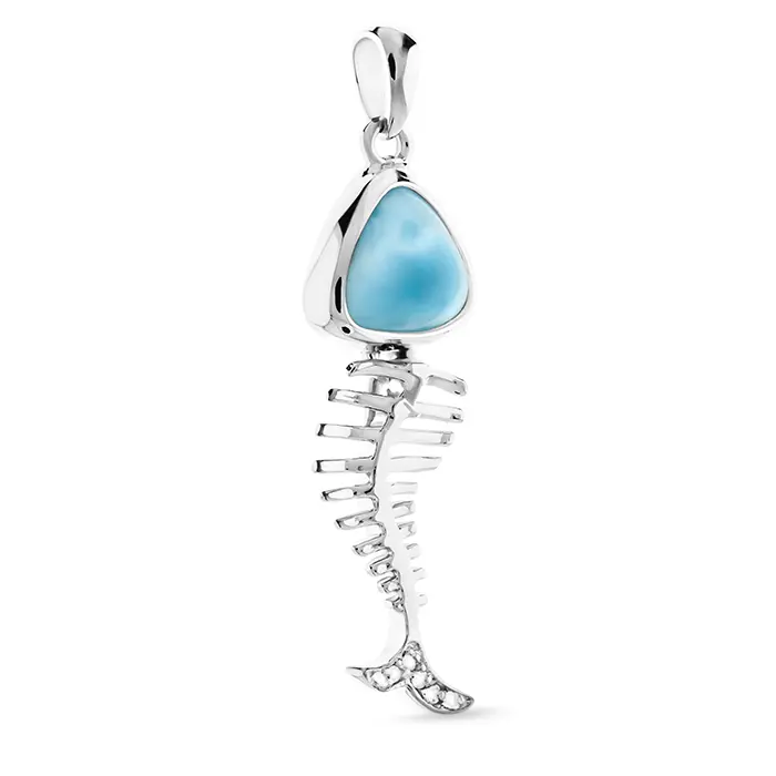 Fish Pendant in sterling silver 