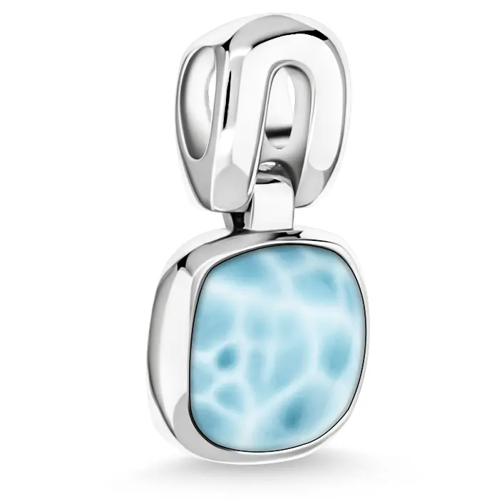 Larimar Sterling Silver Del Mar Pendant Necklace Marahlago Jewelry square Gemstone 