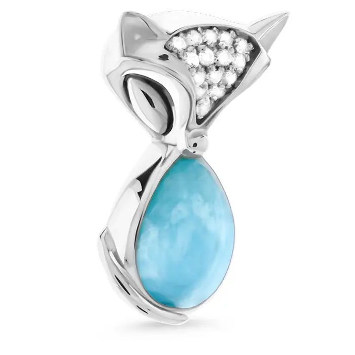 Fox Pendant with larimar