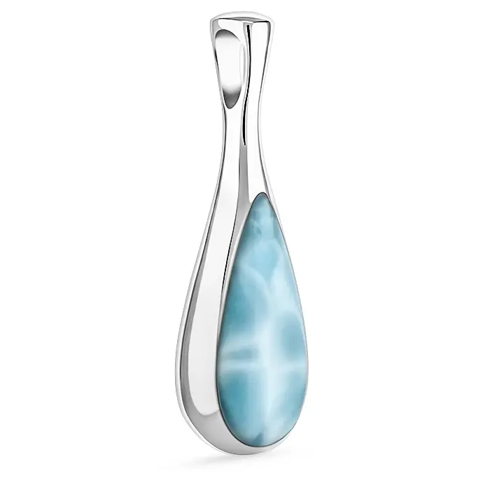 Larimar Sterling Silver Teardrop Necklace