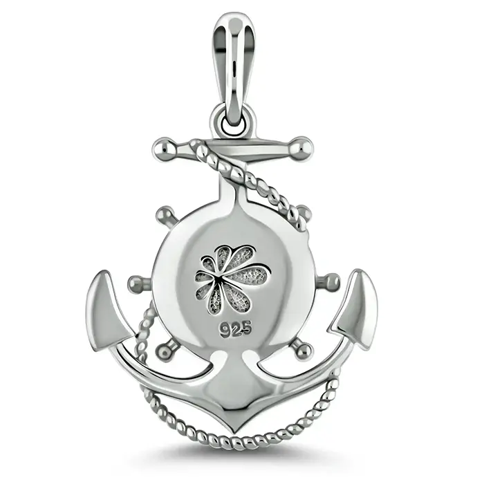 Larimar Anchor Necklace with larimar and silver by marahlago