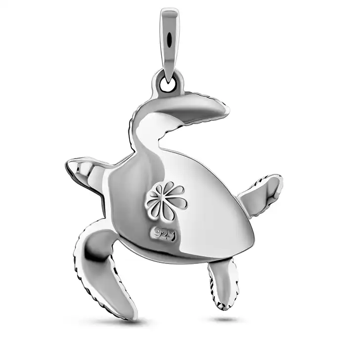 Turtle Pendant Honu with Larimar