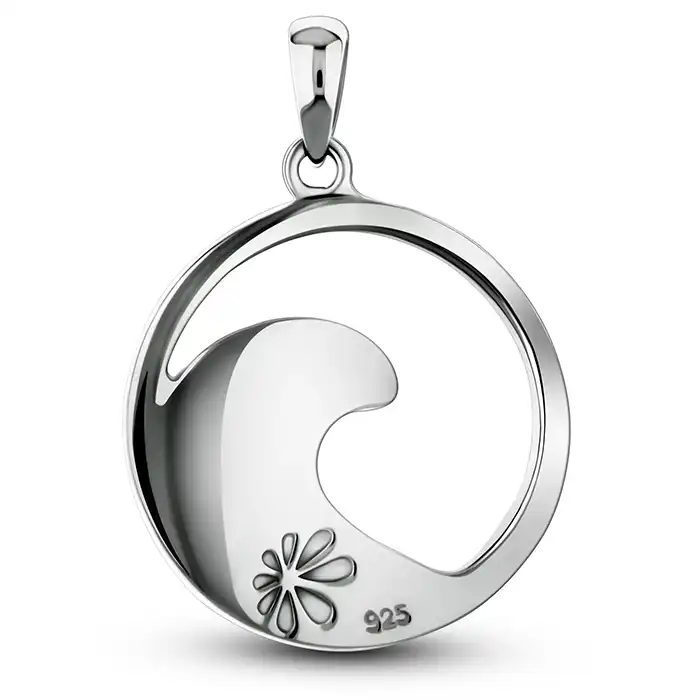 Wave Necklace in sterling silver with larimar