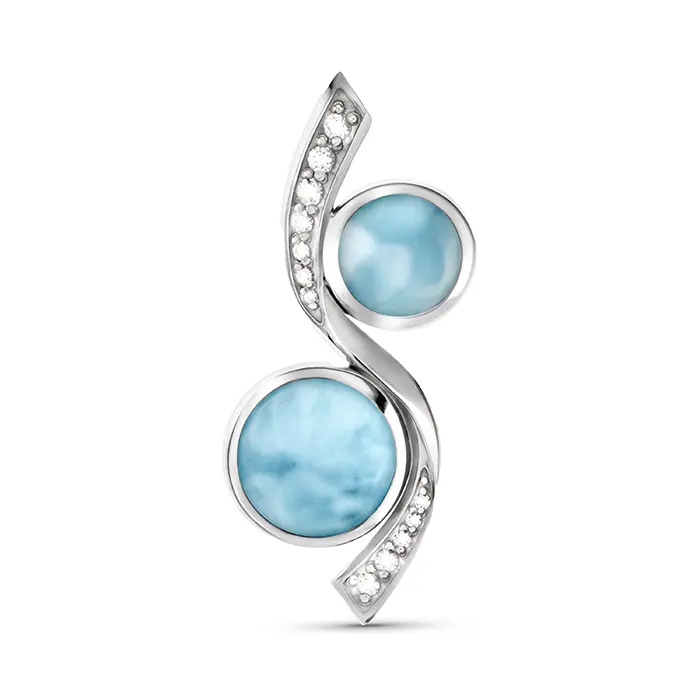 Tryst Larimar Necklace with white sapphire