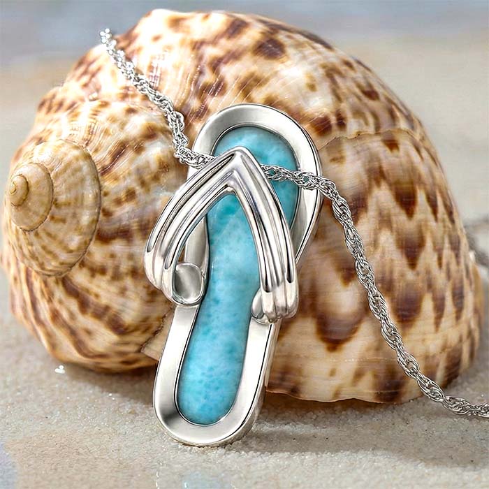 Flip Flop Necklace on beach sand