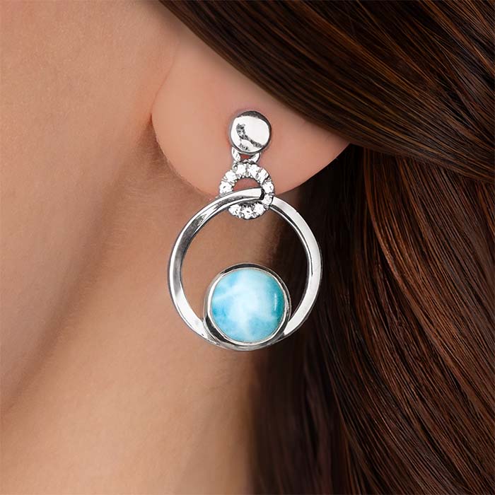 Sapphire Larimar Earrings