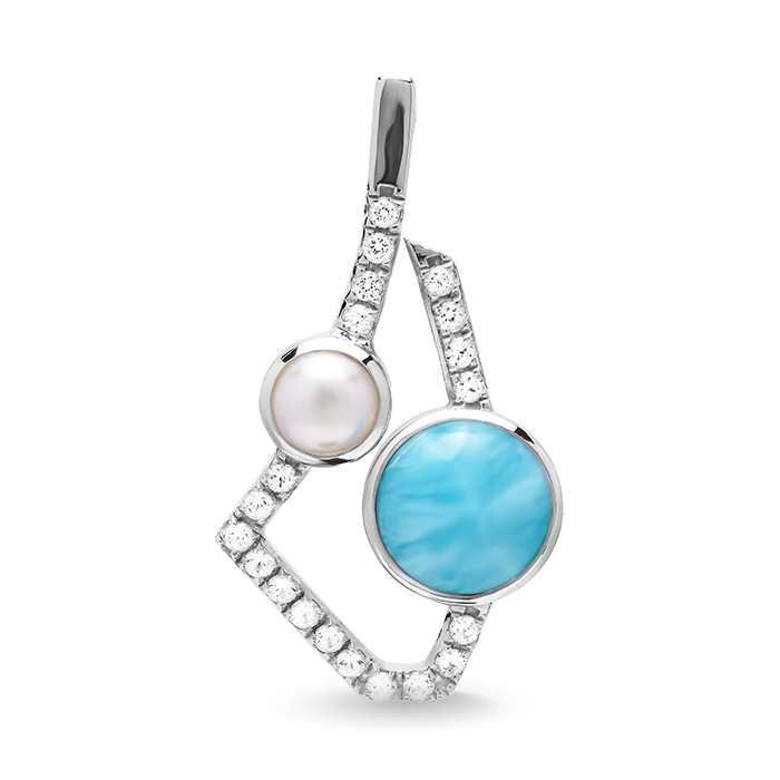 Add some Elegance to any outfit with the Serenade Larimar Pendant in silver with larimar by marahlago