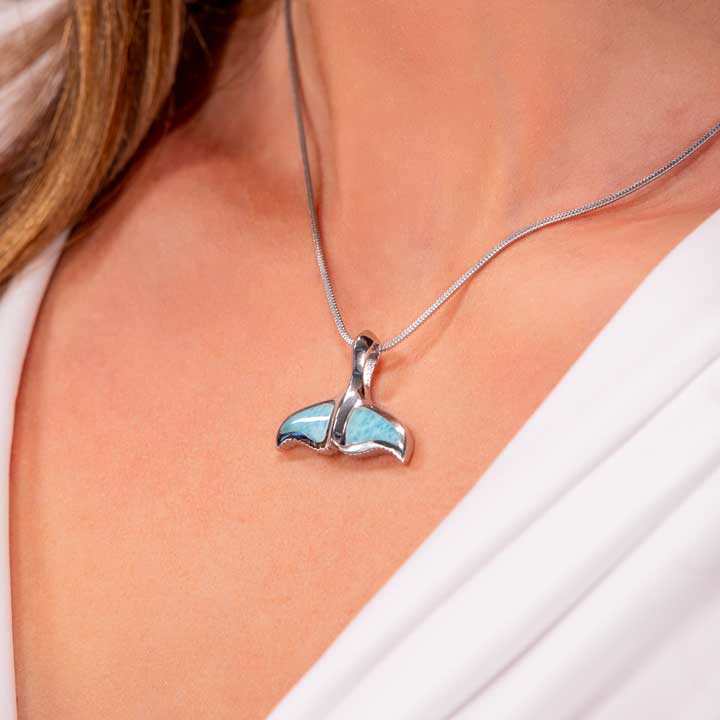 Whale Tail Necklace in sterling silver