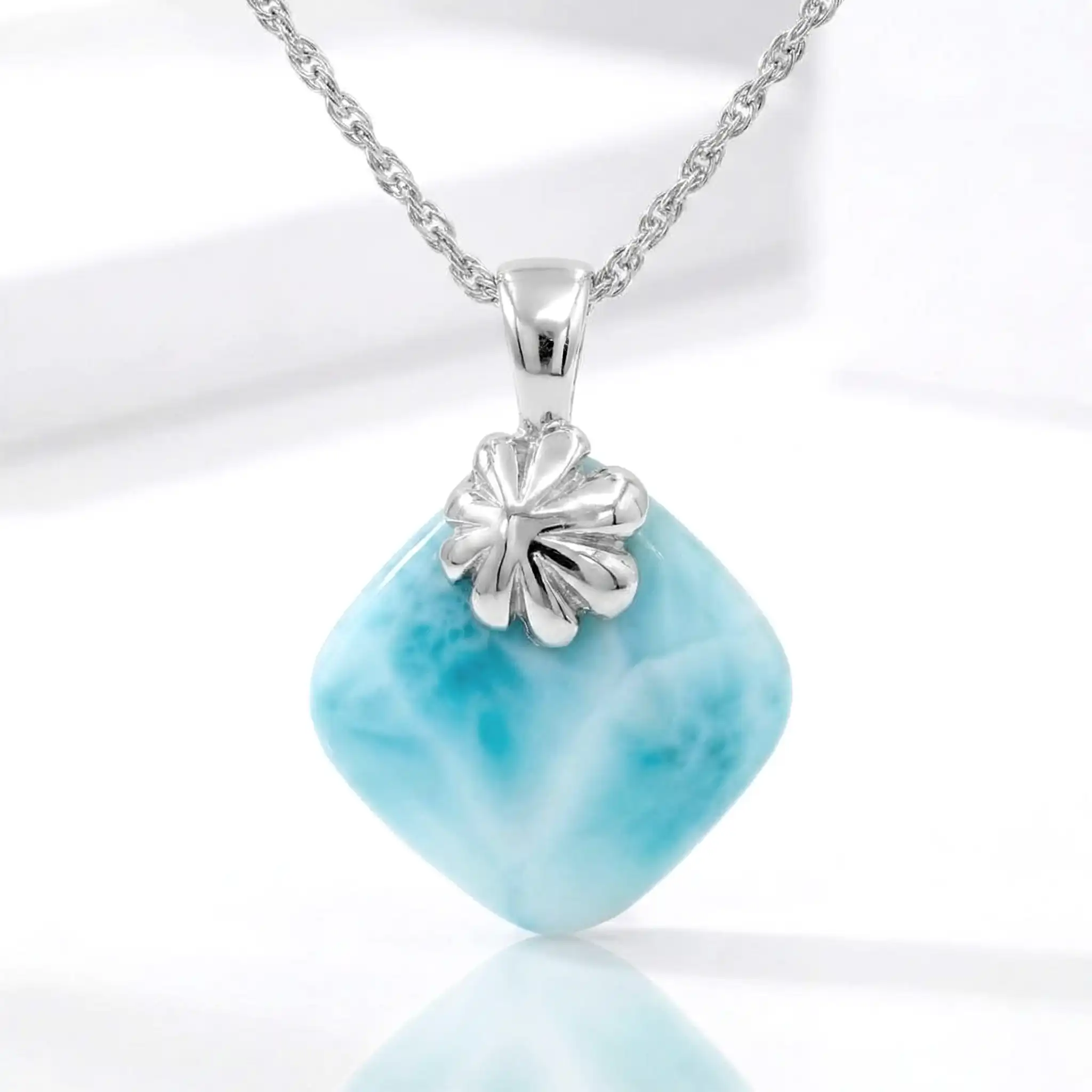 Square Larimar Necklace 