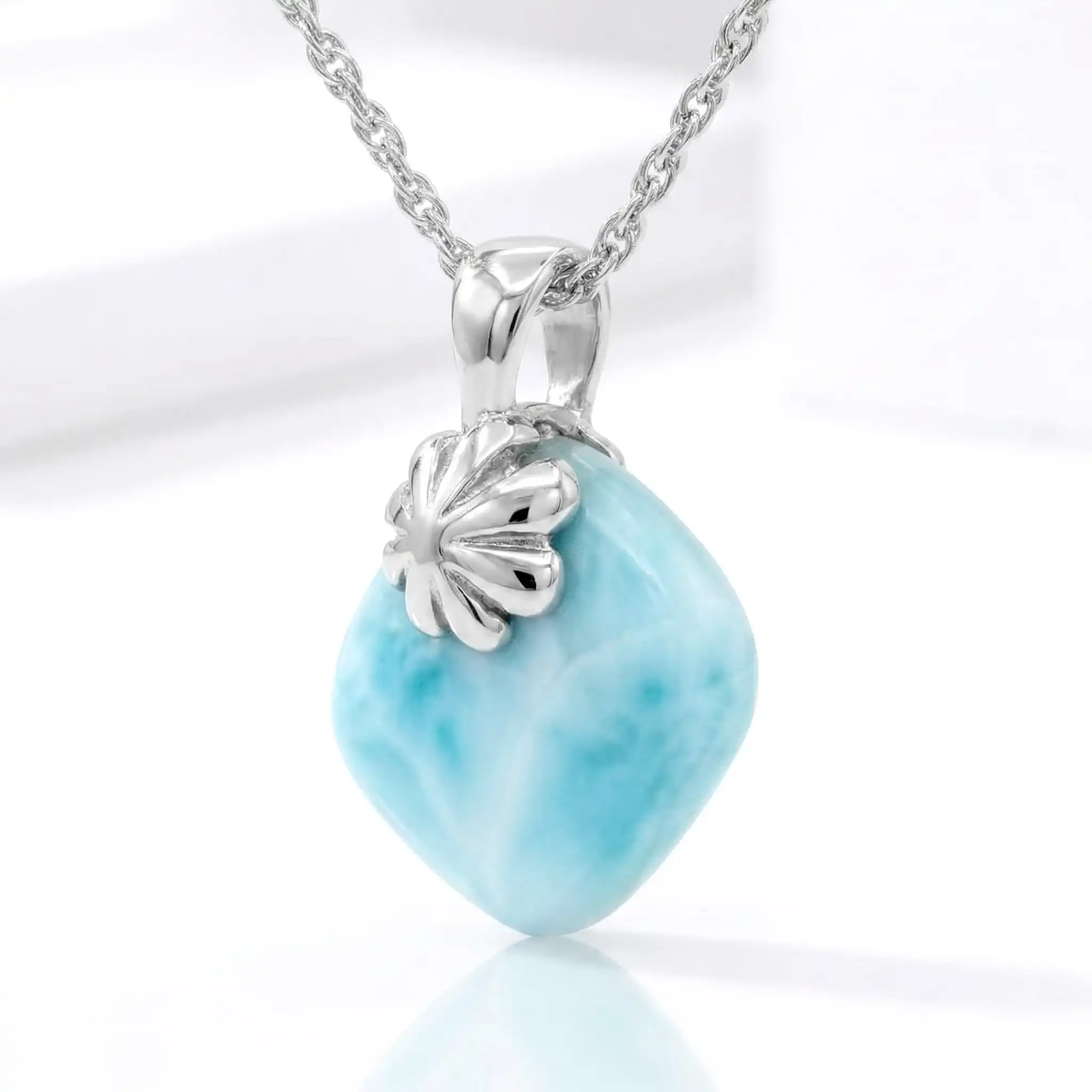 Square Larimar Necklace 