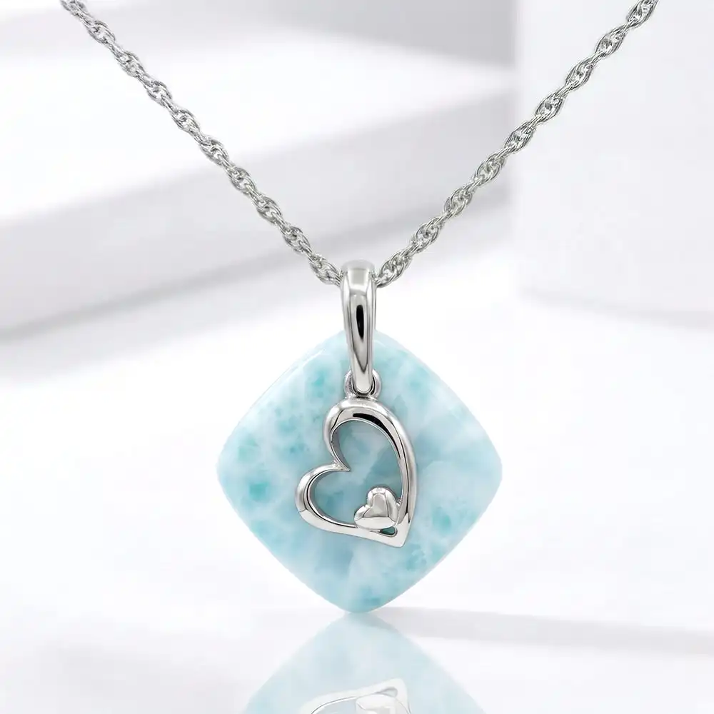Larimar Heart Necklace Adalia
