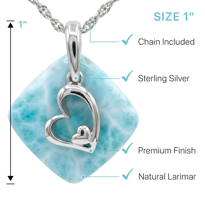 Larimar Heart Necklace Adalia