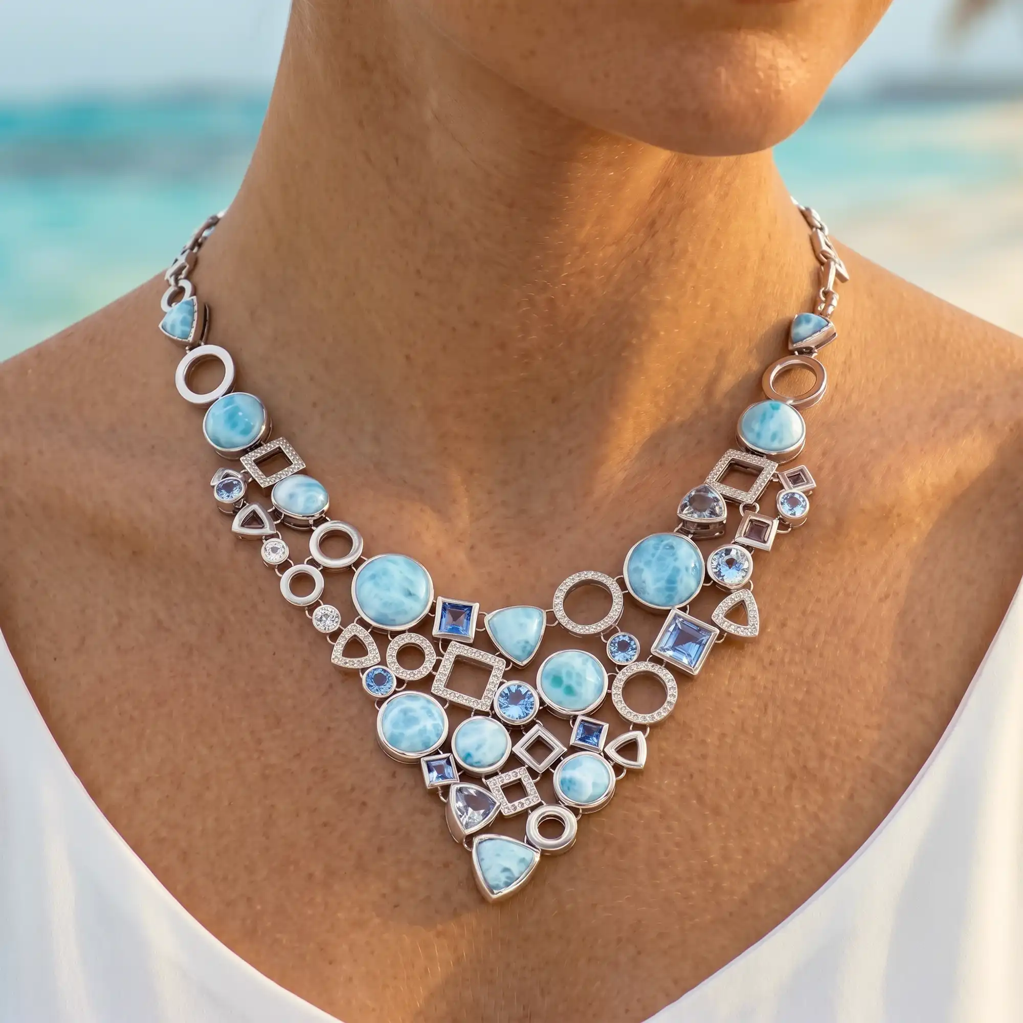 Larimar Alexandria Statement Necklace