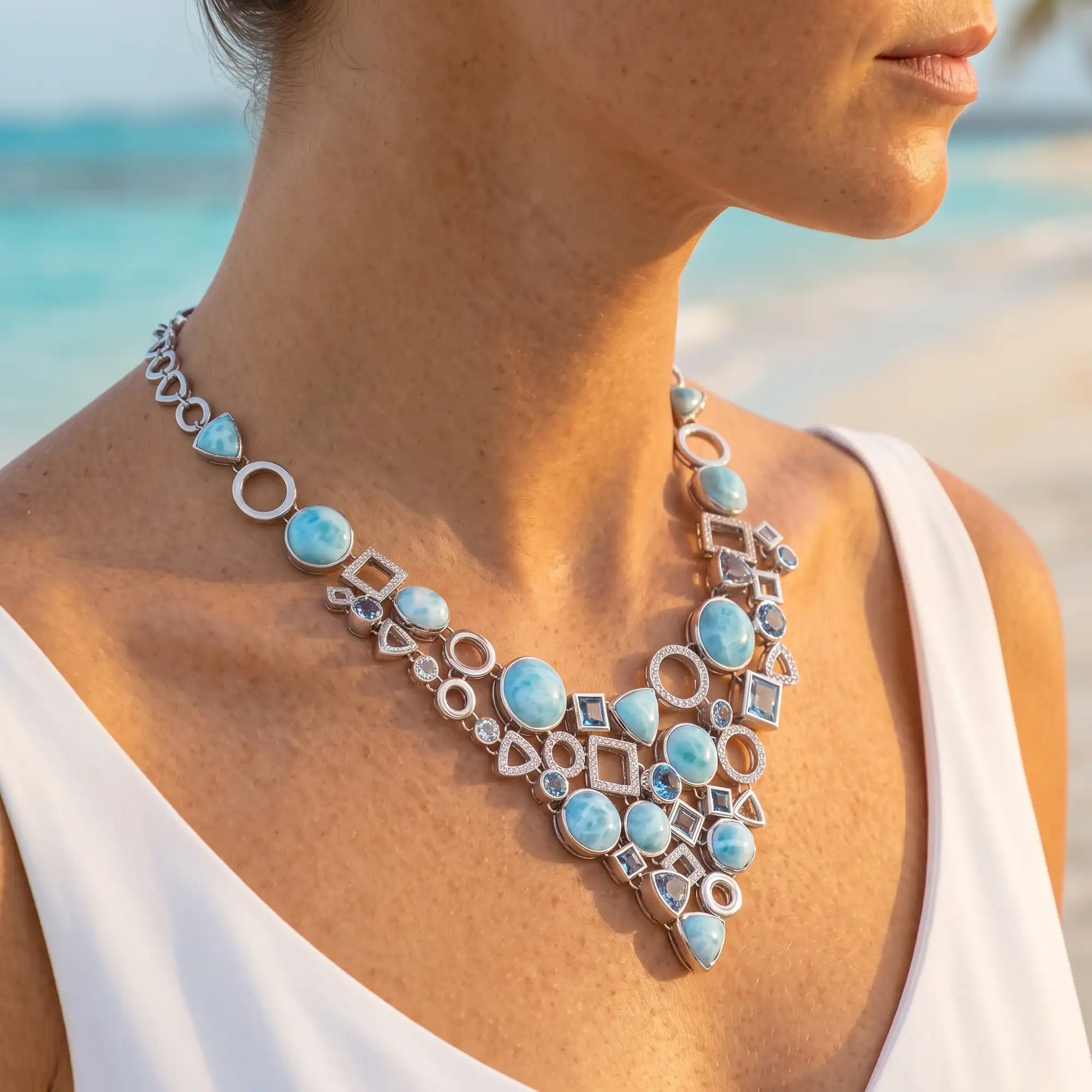 Larimar Alexandria Statement Necklace