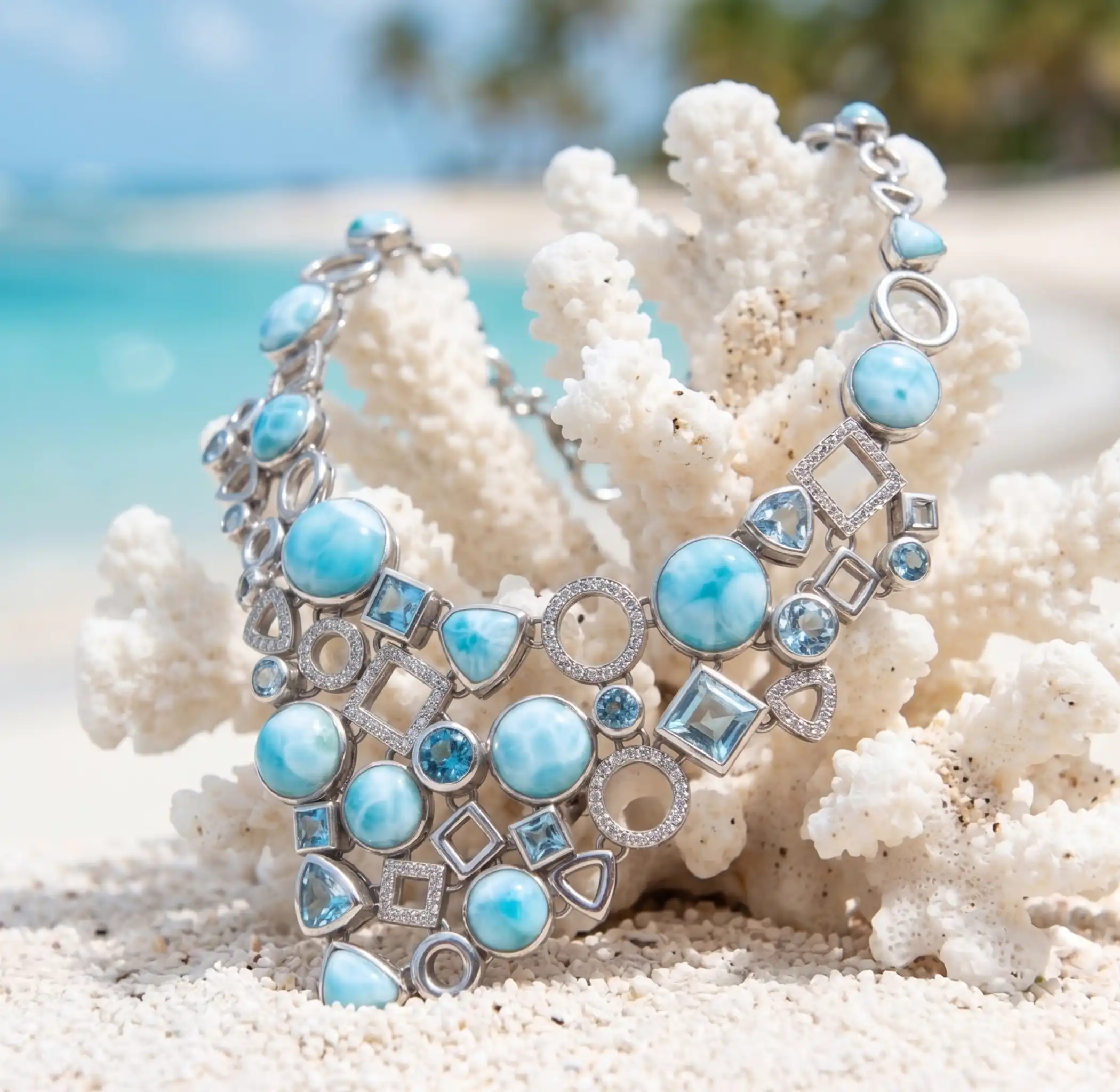 Larimar Alexandria Statement Necklace