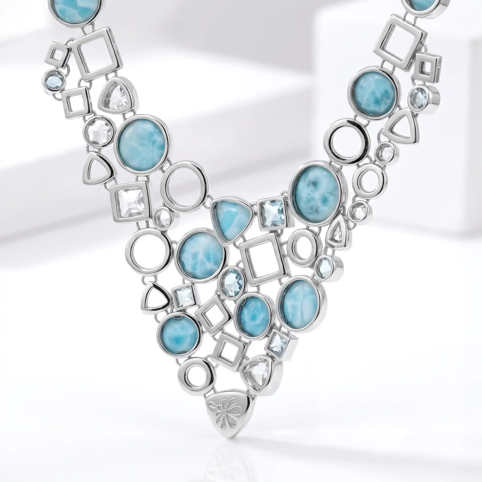 Alexandria Statement Necklace Back on White
