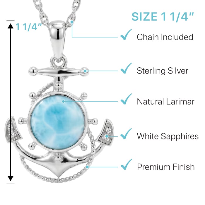 Larimar Anchor Necklace
