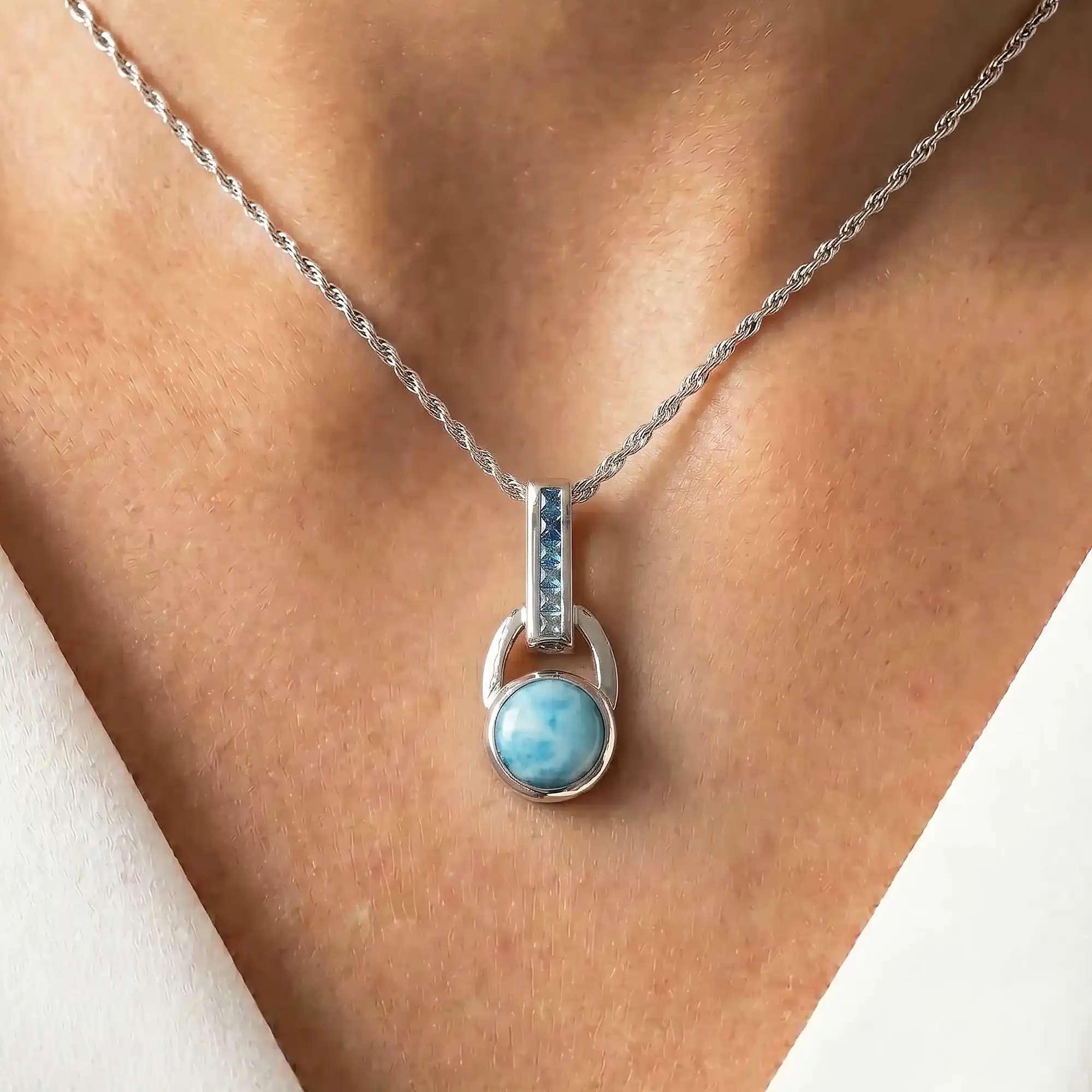 AQUA LARIMAR NECKLACE