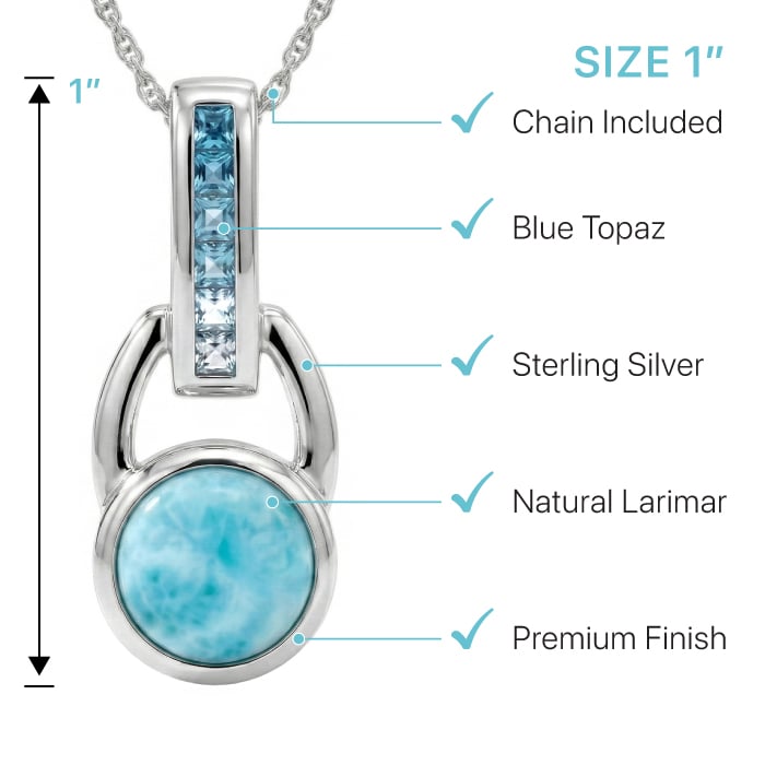 Aqua Necklace in sterling silver with Larimar and blue topaz by marahlago