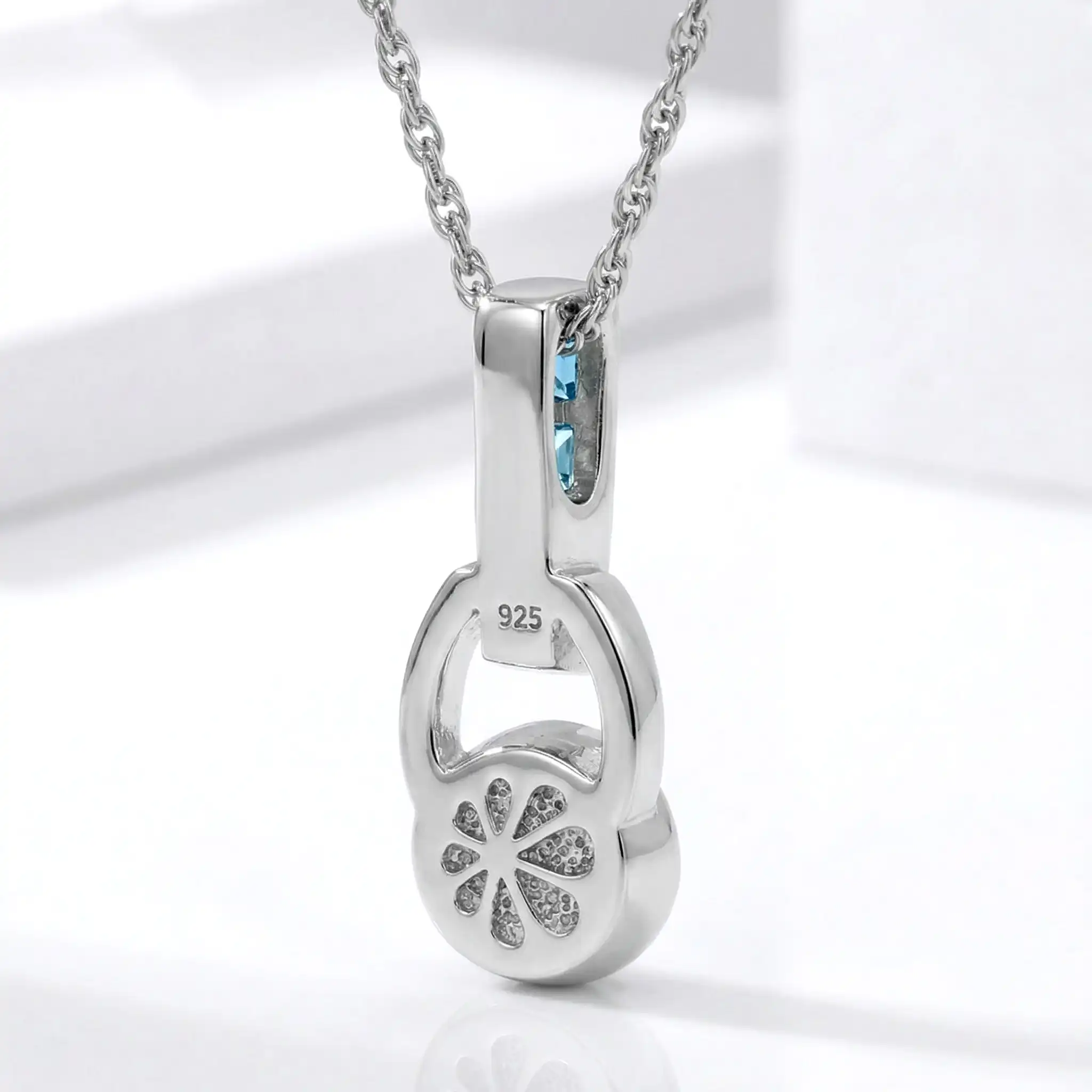 Aqua Necklace in sterling silver with Larimar and blue topaz by marahlago