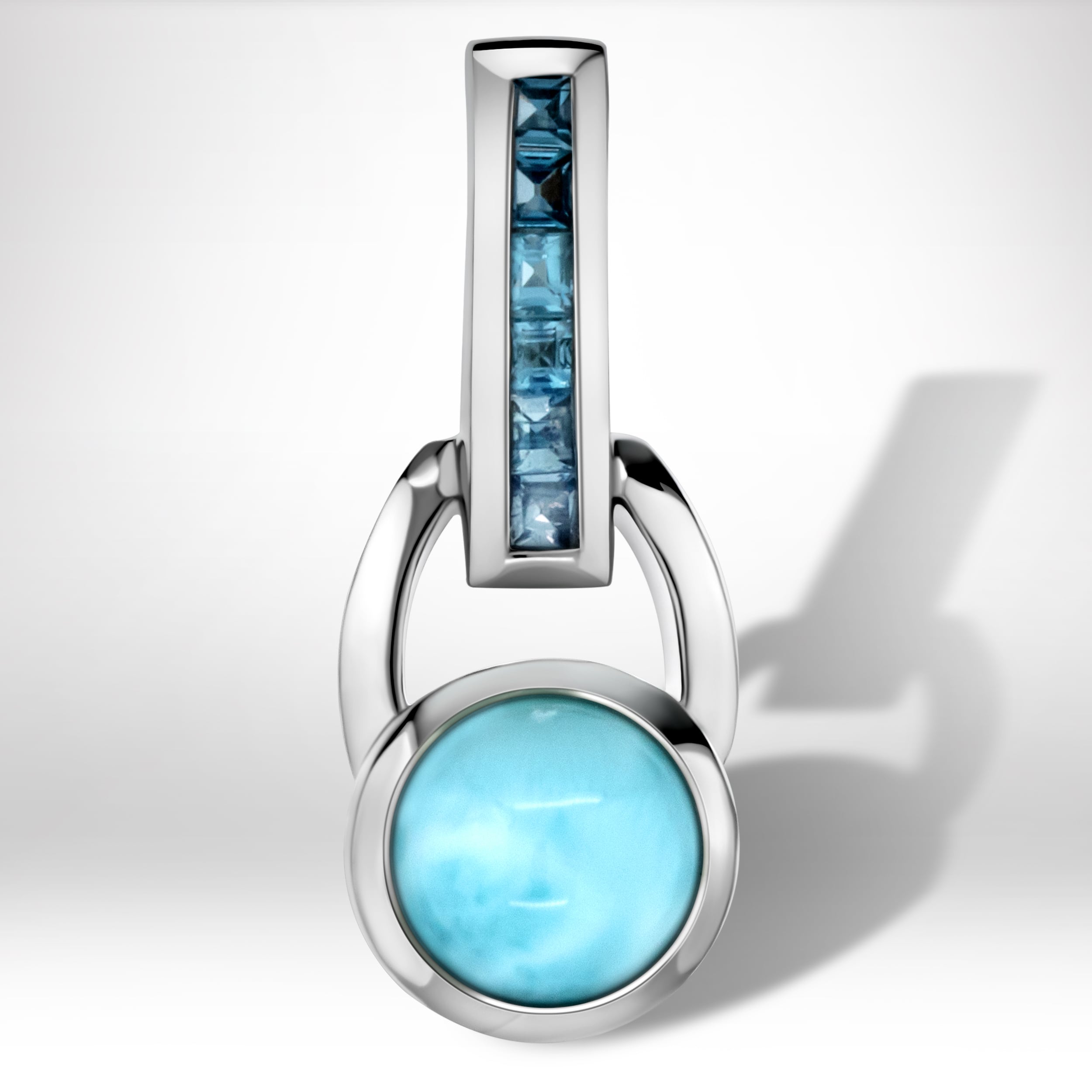 ヴィンテージ 刻印 有名 Marahlago ラリマー シルバー ペンダント Larimar Necklace | ML Logo | Marahlago Fine Jewelry