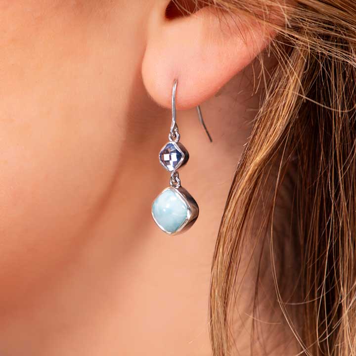 Blue Gemstone earrings with larimar