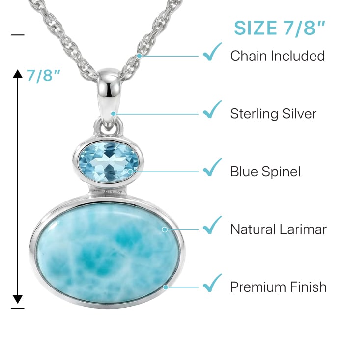 Avery Larimar Sterling Silver Pendant Necklace by Marahlago 