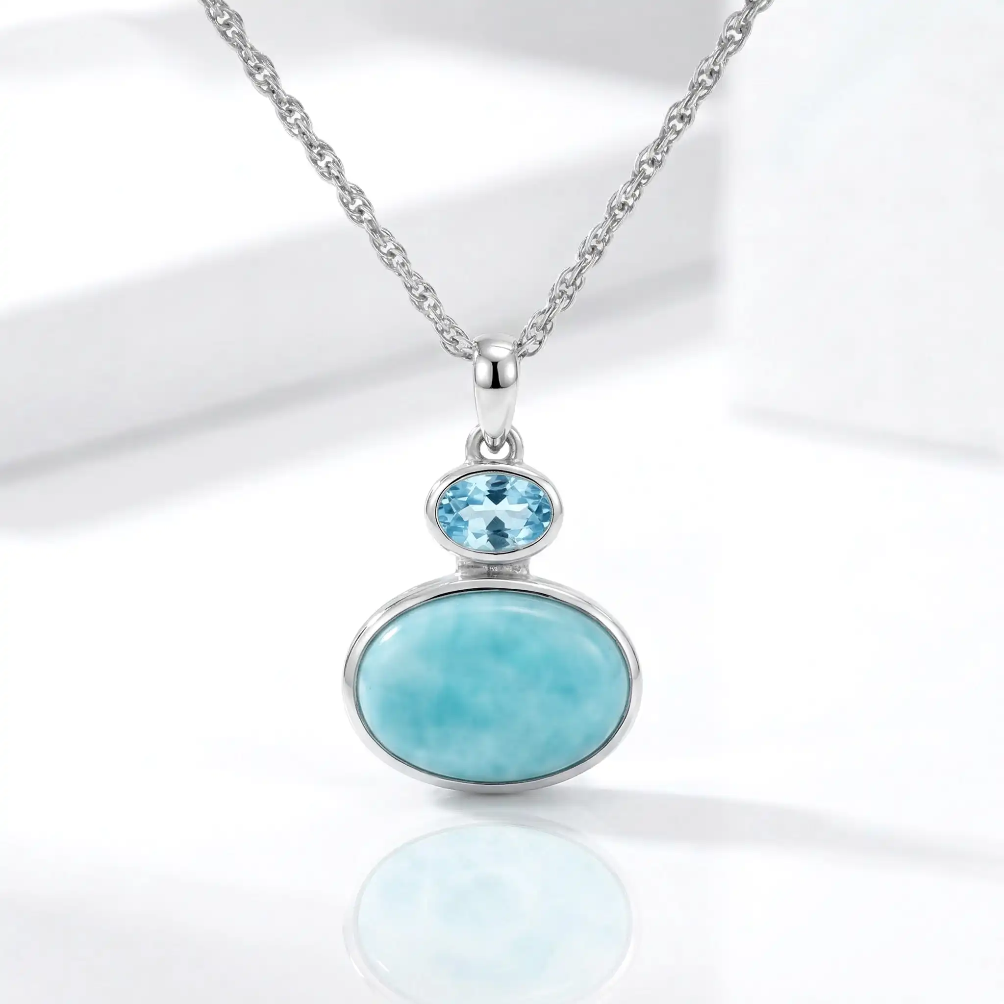 Avery Larimar Sterling Silver Pendant Necklace by Marahlago 