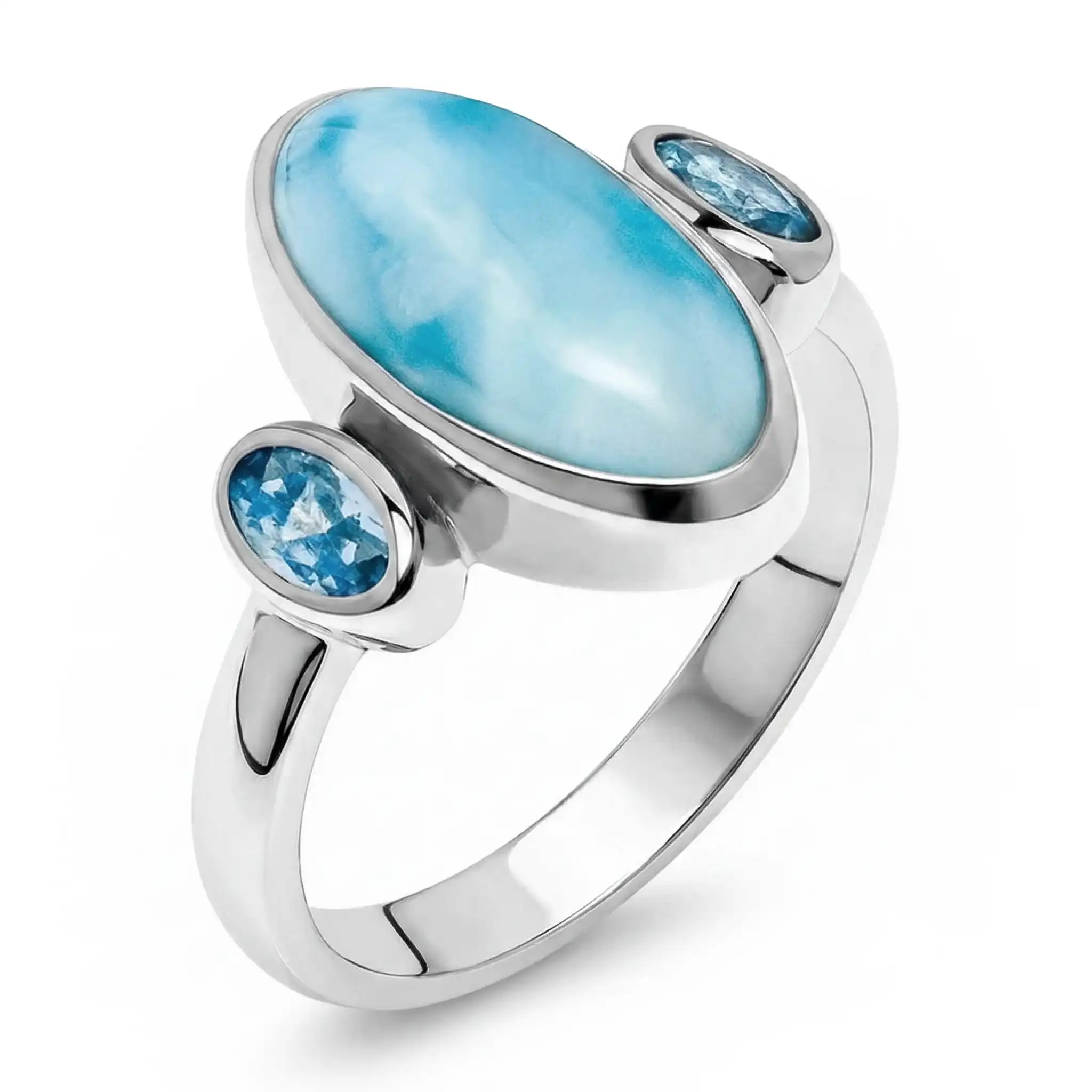 Larimar Avery Ring in Sterling Silver by Marahlago 