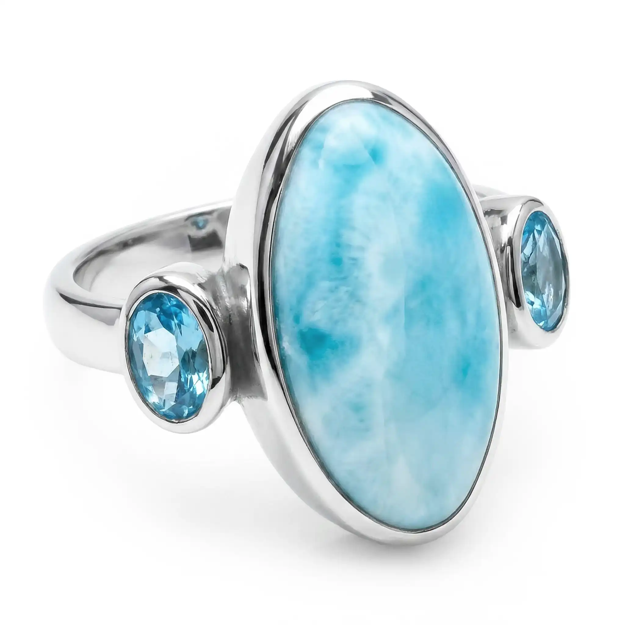 Larimar Avery Ring in Sterling Silver by Marahlago 
