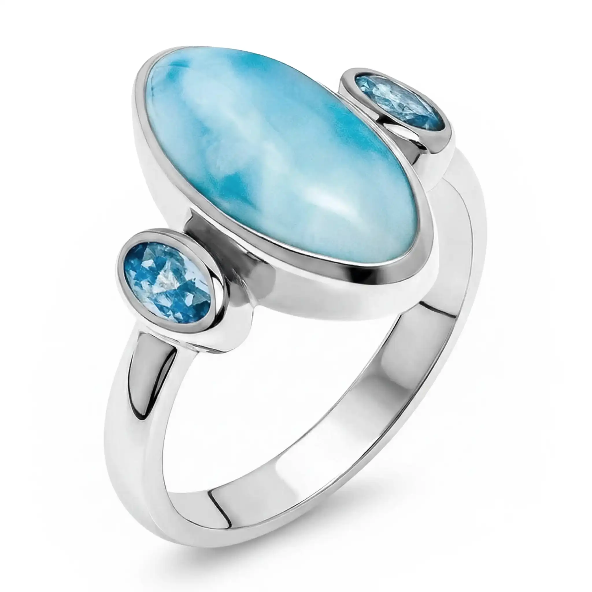 Larimar Avery Ring in Sterling Silver by Marahlago 