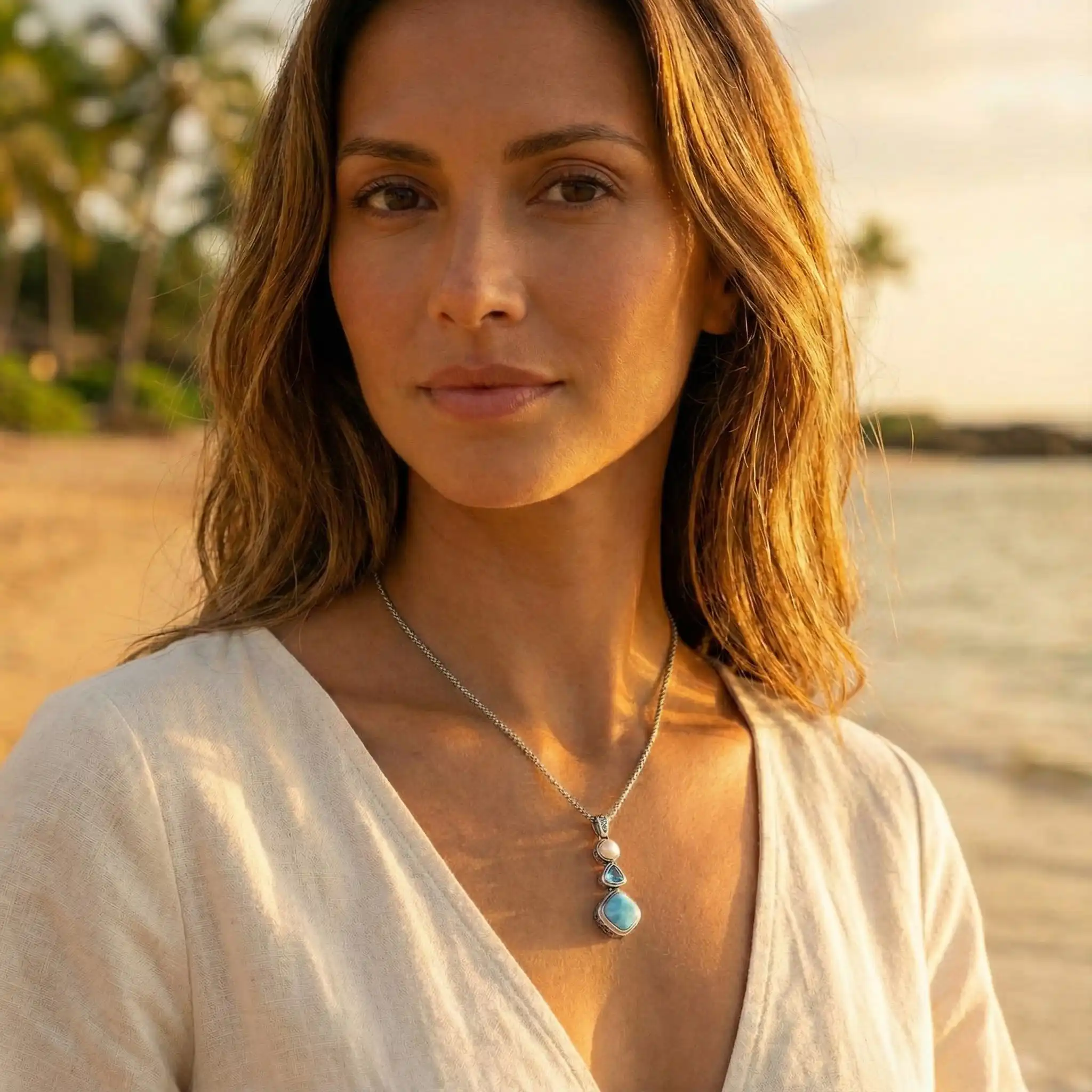 Antique Necklace with larimar