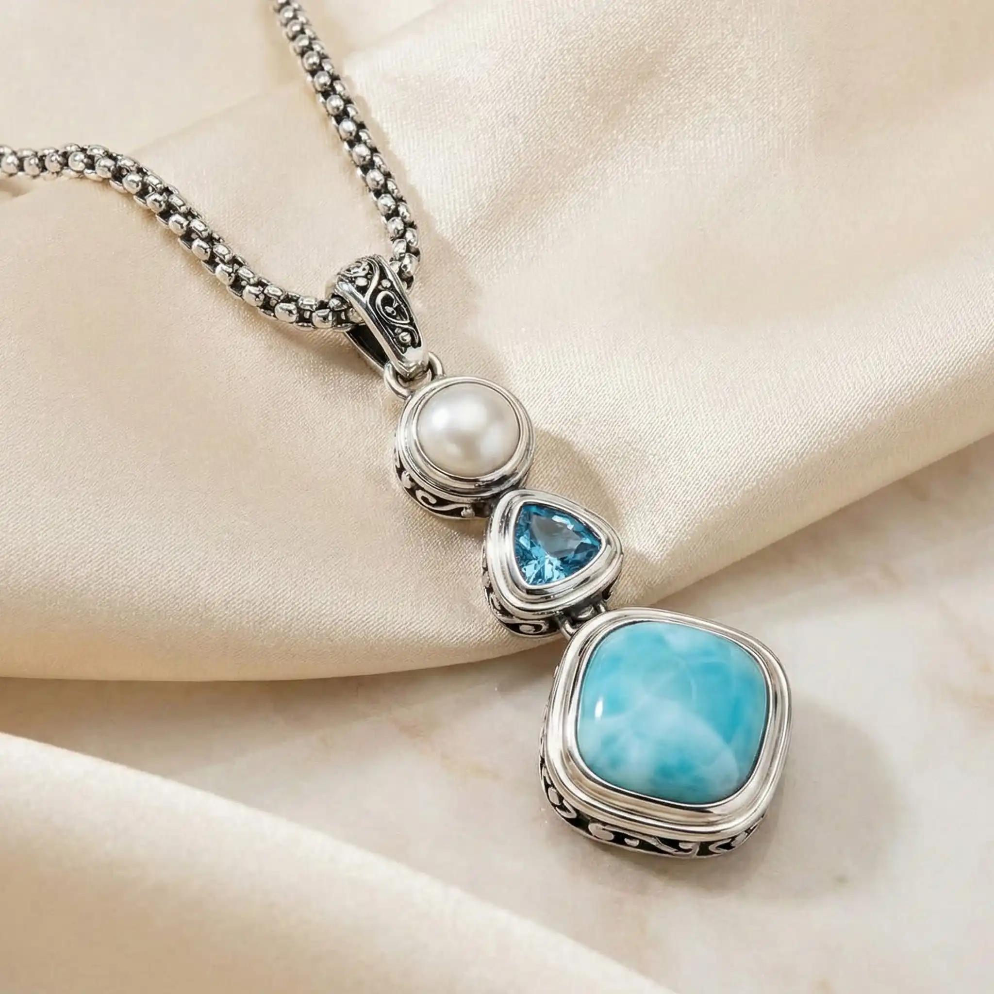 Antique Necklace with larimar