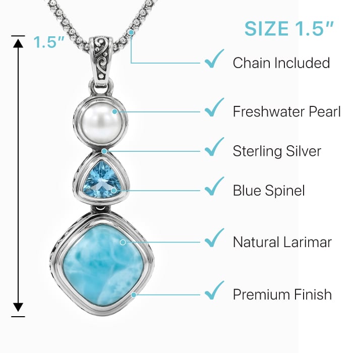 Larimar Azure Cushion Necklace
