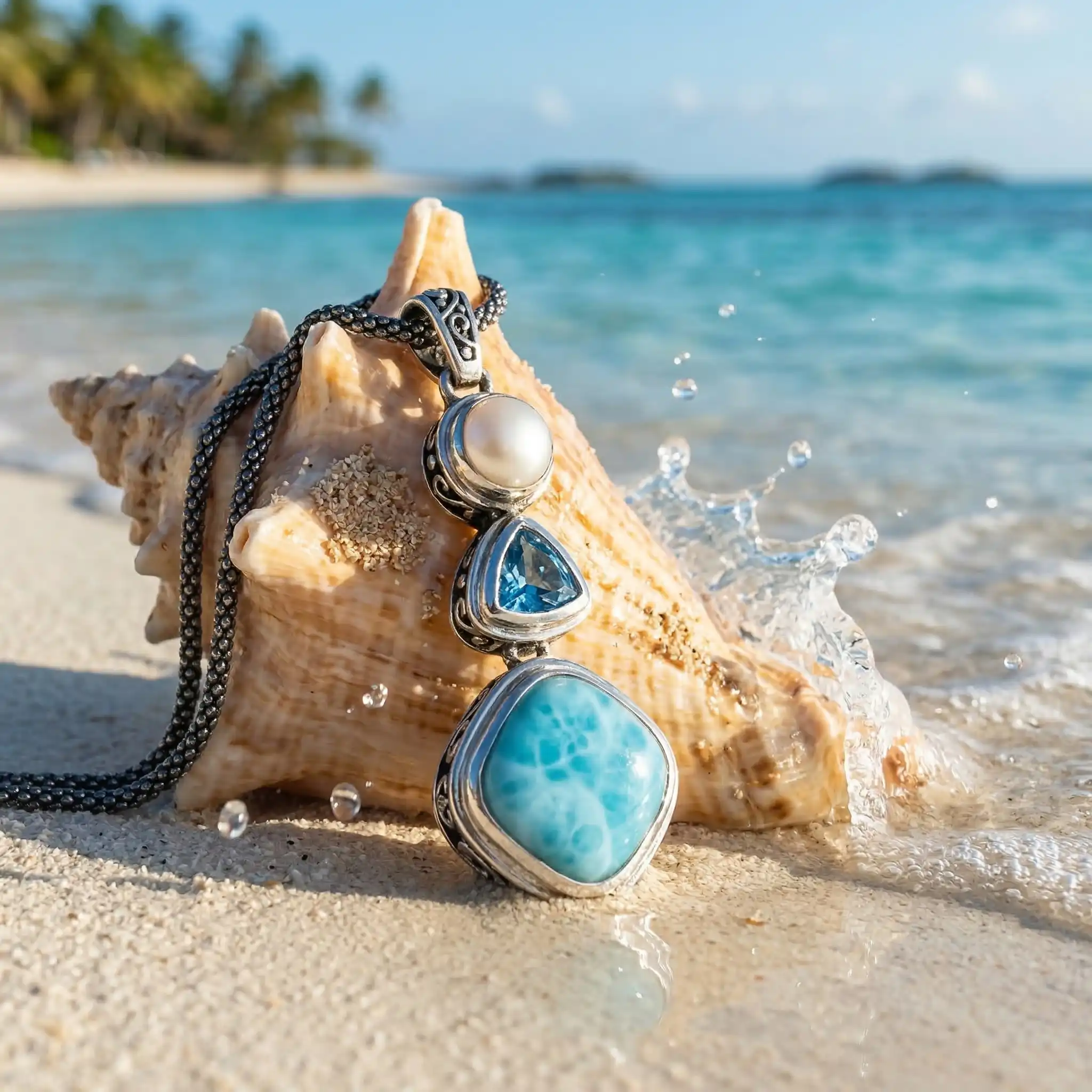 Antique Necklace with larimar