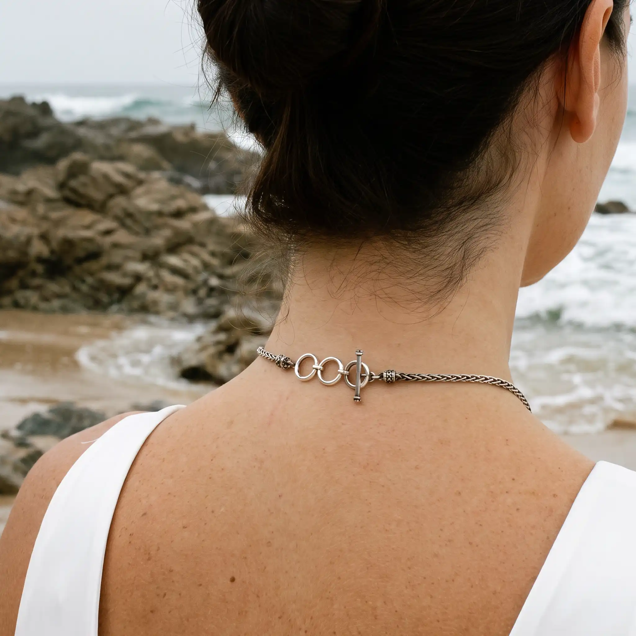 Larimar Gemstone necklace in sterling silver