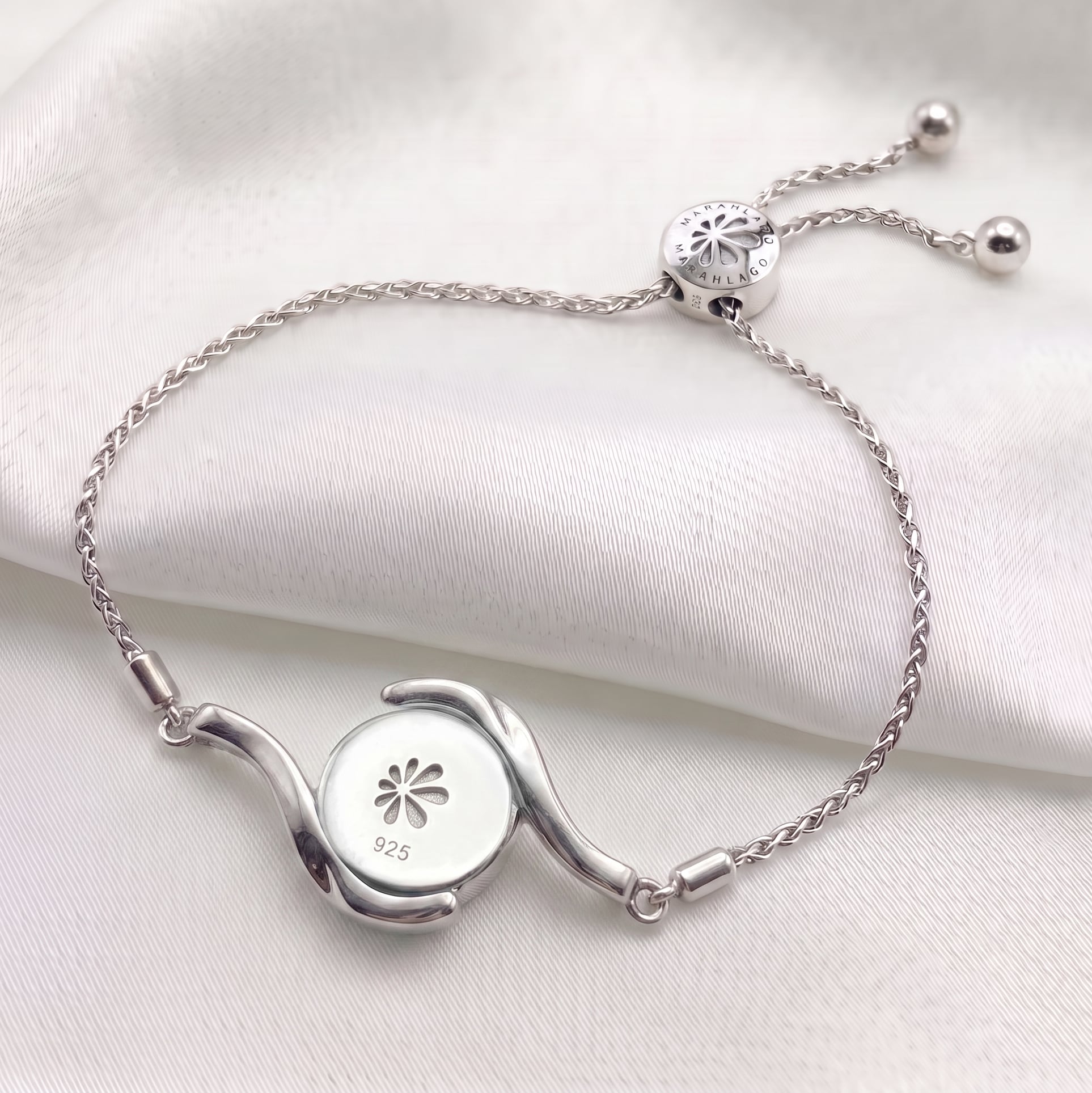 Larimar Silver Bolo Bracelet with  gemstones by Marahlago Jewelry