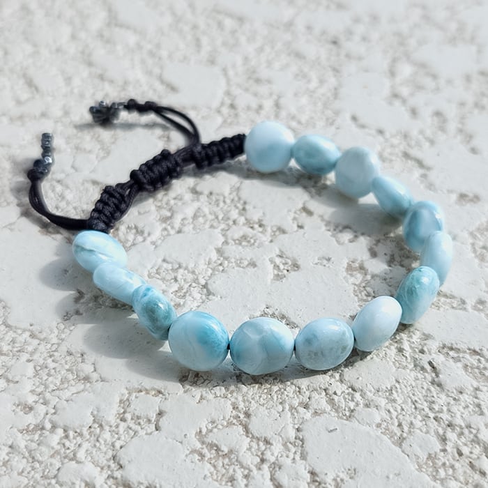 larimar stone bead bracelet