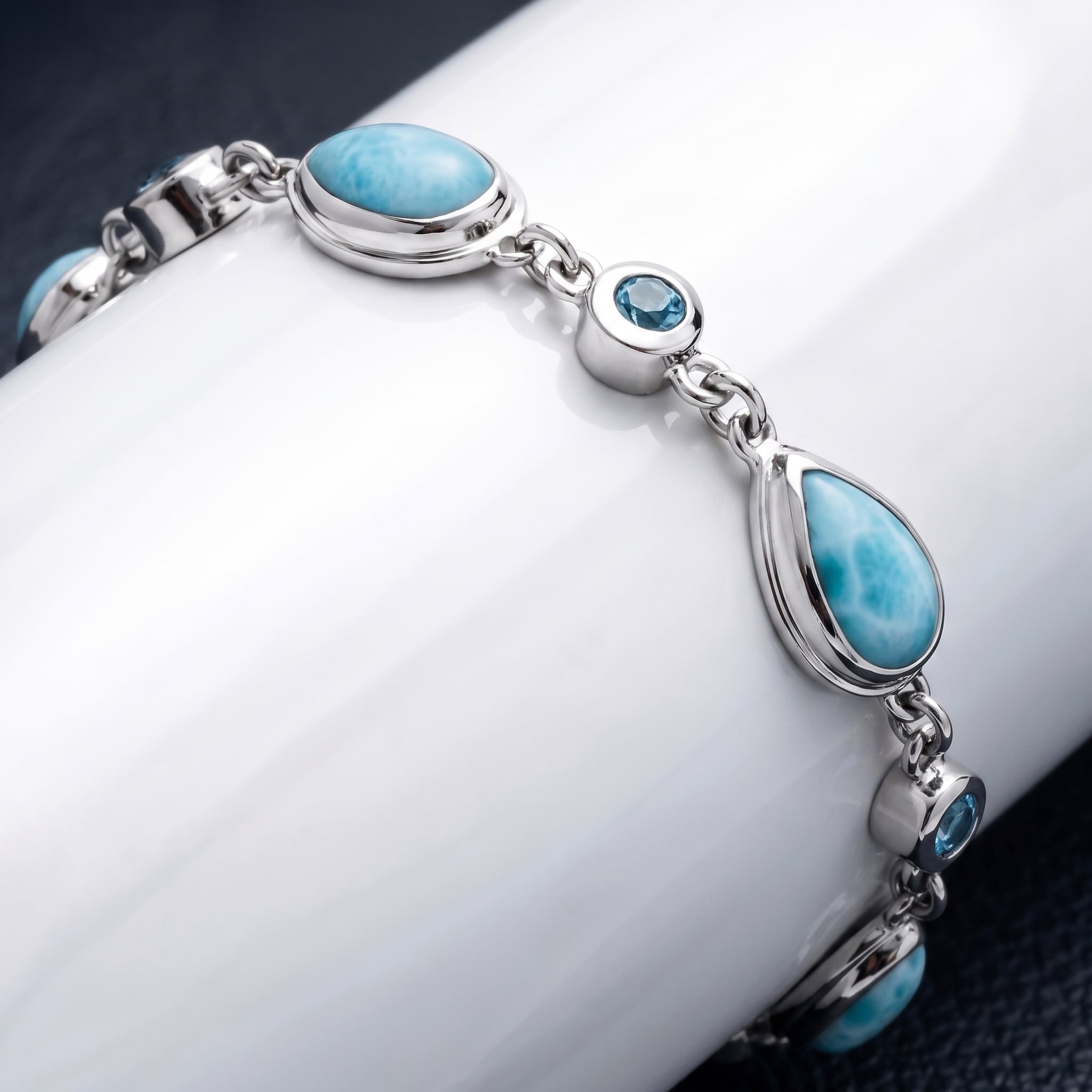 Larimar and Blue Topaz Bracelet 