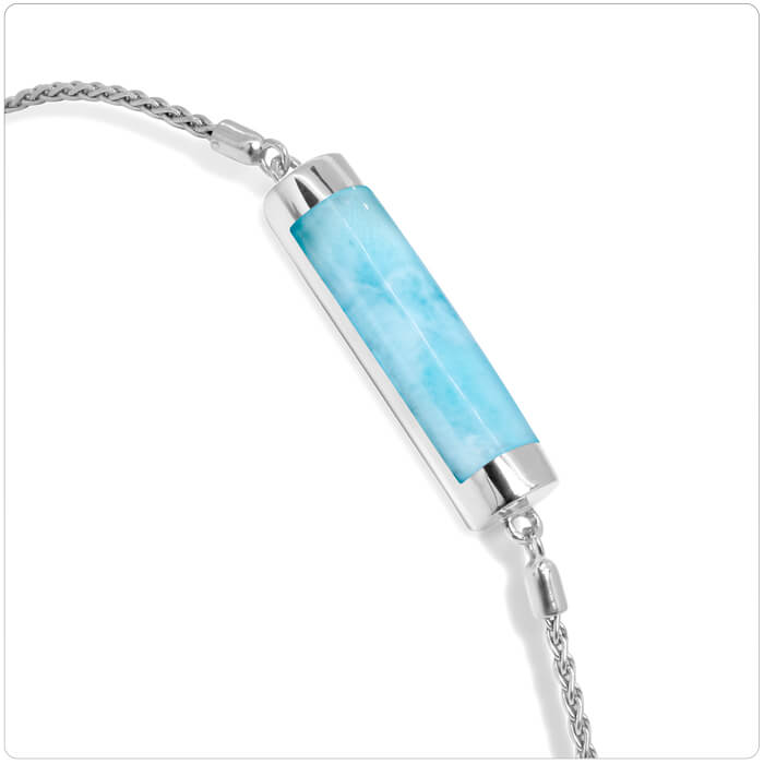 Larimar Sterling Silver Castaway Adjustable Bolo Bracelet Marahlago Jewelry