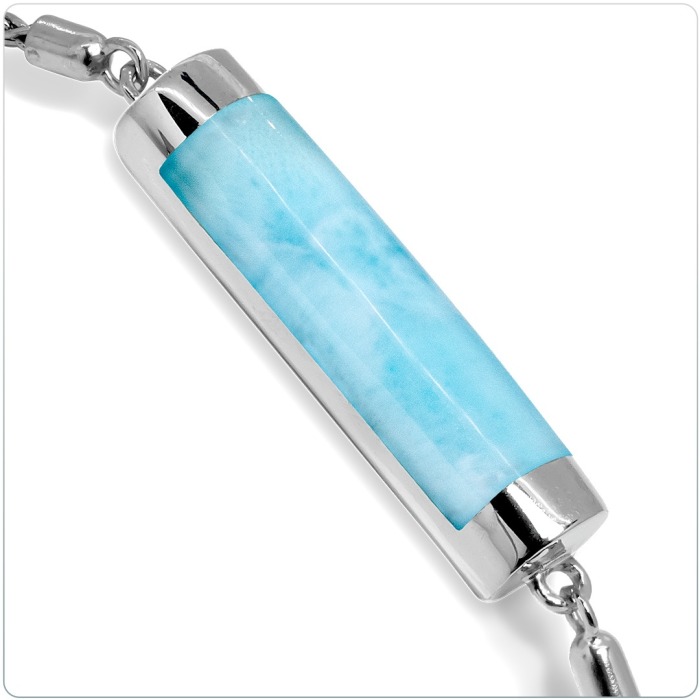 Larimar Sterling Silver Castaway Adjustable Bolo Bracelet Marahlago Jewelry