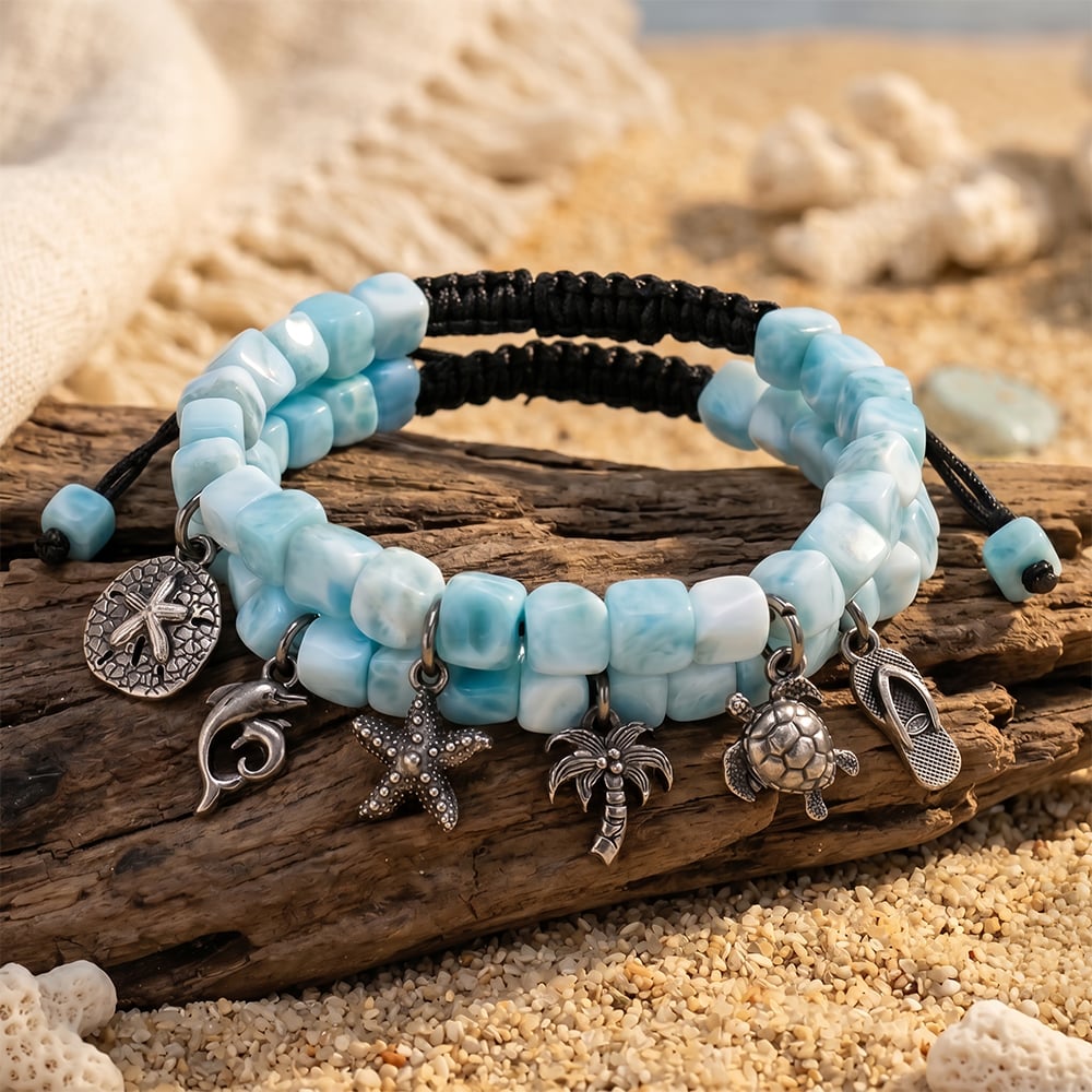 Charm Bracelets Set Larimar