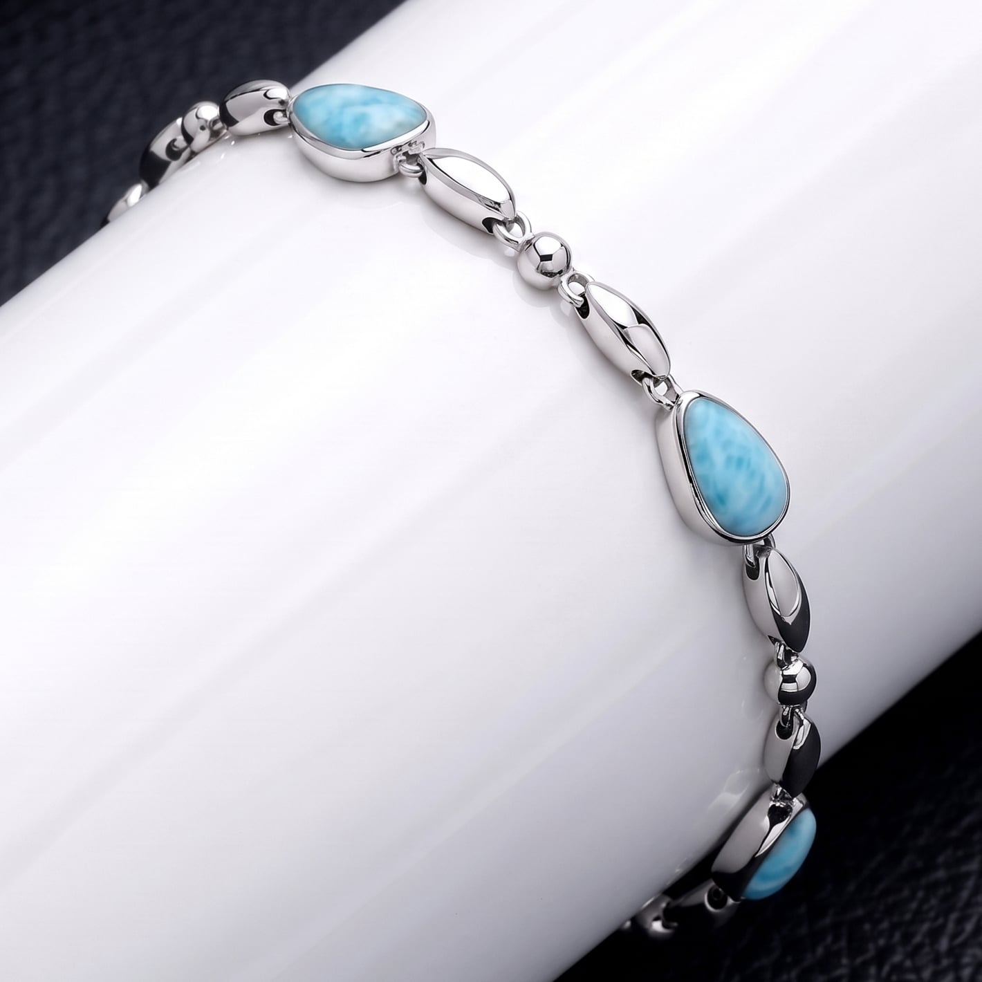 Larimar Cheyenne Silver Bracelet
