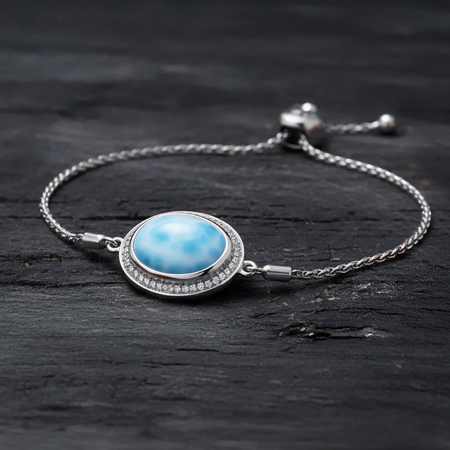 Sapphire Bracelet with larimar and silver by marahlago